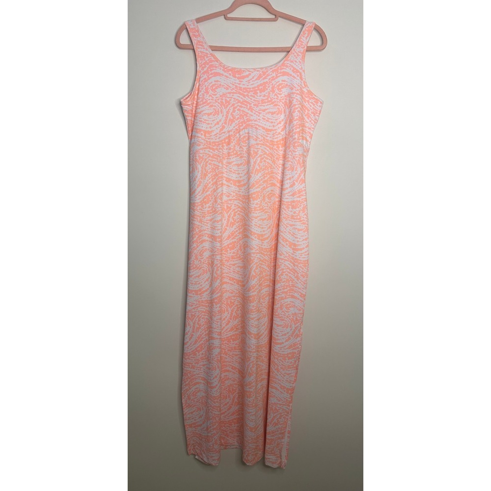 Columbia PFG Freezer Maxi Dress UPF 50 Tiki Pink Swirlscape Stretch Peach Large - Picture 16 of 16